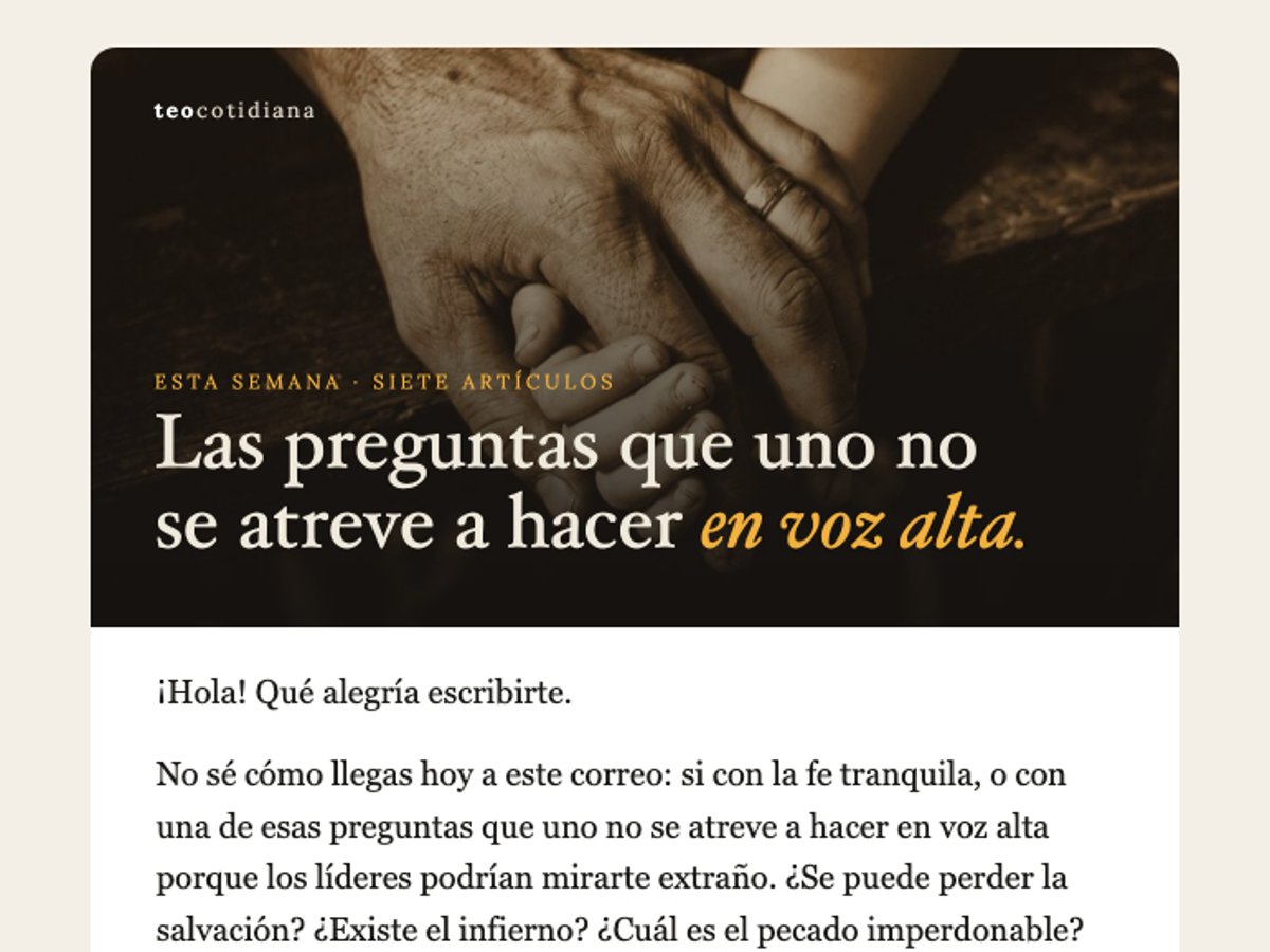 El correo semanal de TeoCotidiana