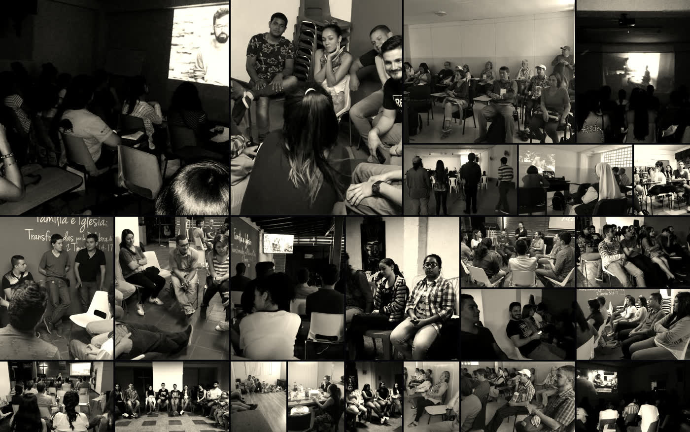 Mosaico de fotografías de los conversatorios alrededor del documental